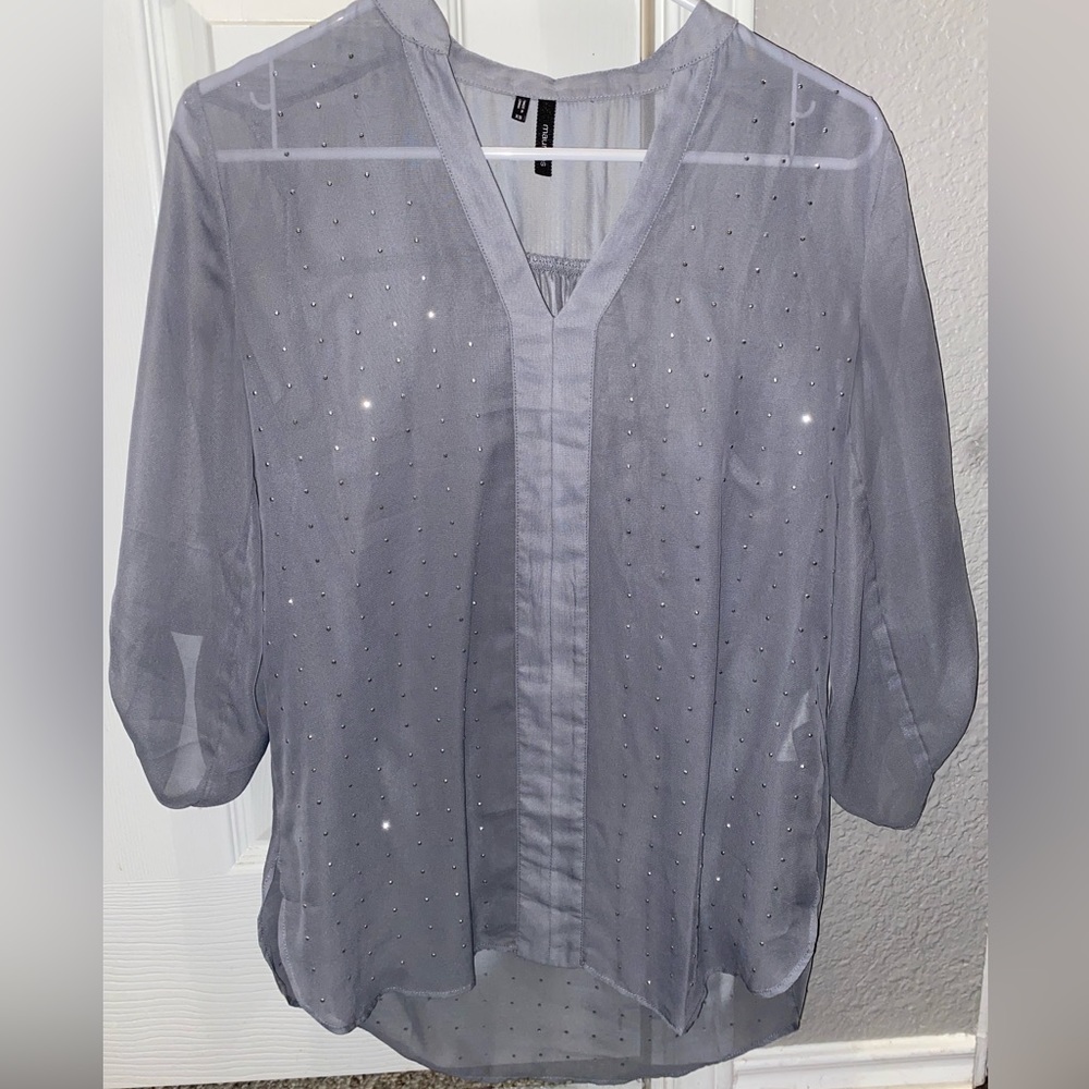 3/4 Sleeve Popover Blouse